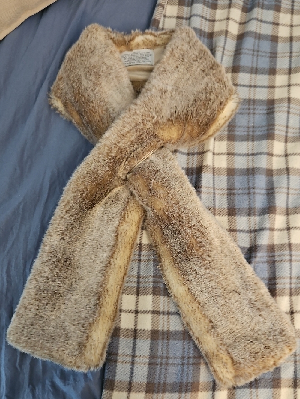 Restoration Hardware Faux Fur Scarf Mink Luxe Vegan Fur STUNNING